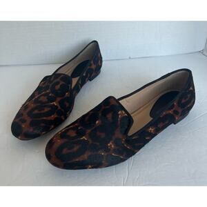 Antonio Melani GIGI Slip On‎ Loafer Brown Black Real Bovine Hair Shoes Sz 10M
